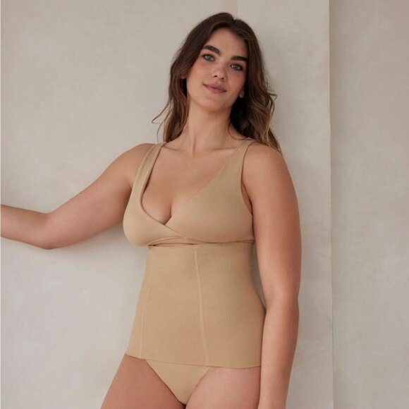 Bumpsuit Support Waist Trainer Beige Belly Band Postpartum Supportwear Maternity - Picture 1 of 9